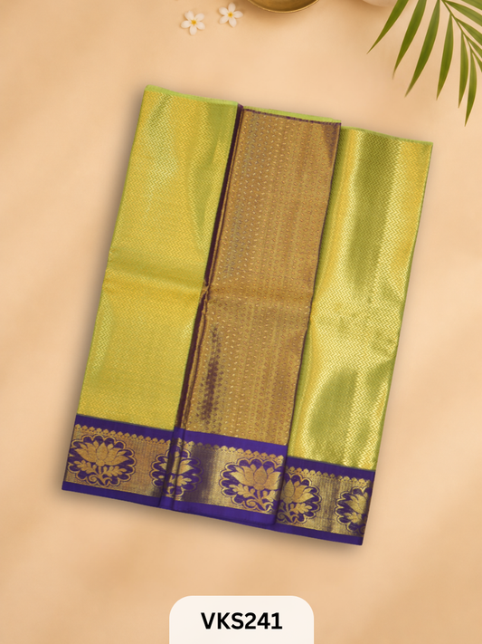 PURE KANCHIPURAM PATTU PAVADAI SET 1 - 2 YEAR