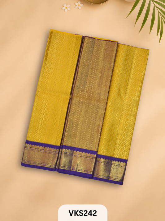 PURE KANCHIPURAM PATTU PAVADAI SET 1 - 2 YEAR