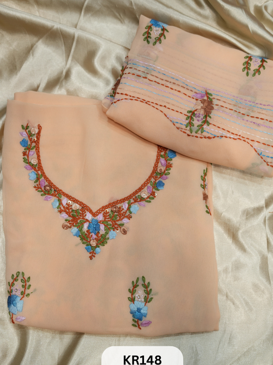 GEORGETTE SALWAR SUIT WITH BULLION | KANTHA KNOT
