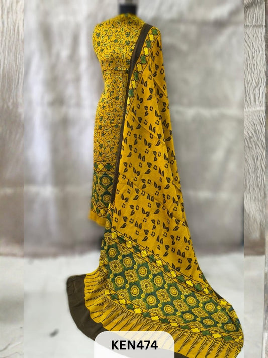 MODAL SILK NATURAL DYE HANDBLOCK PRINT -2PC SUIT -2.40MTR