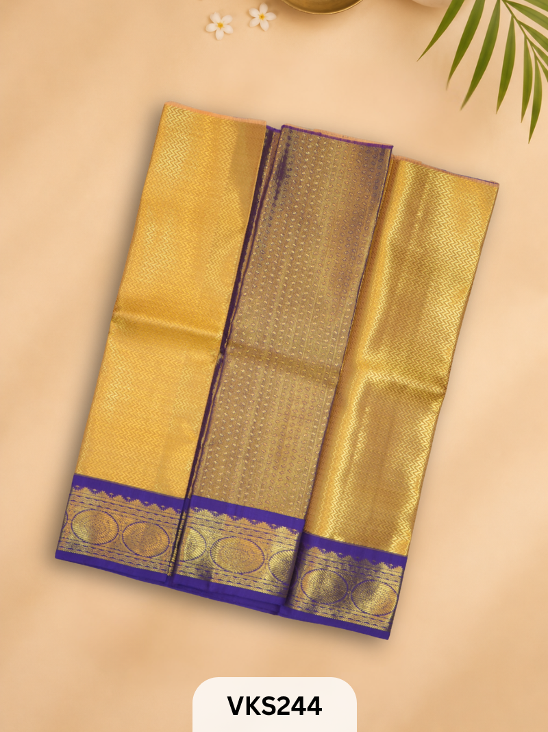 PURE KANCHIPURAM PATTU PAVADAI SET 1 - 2 YEAR