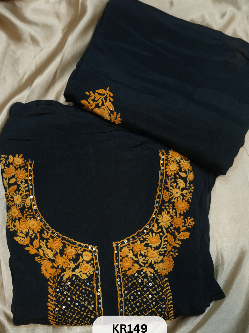 GEORGETTE SALWAR SUIT WITH BULLION | KANTHA KNOT