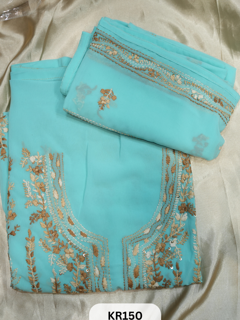 GEORGETTE SALWAR SUIT WITH BULLION | KANTHA KNOT