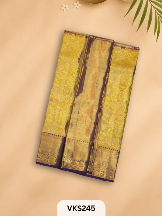 PURE KANCHIPURAM PATTU PAVADAI SET 1 - 2 YEAR