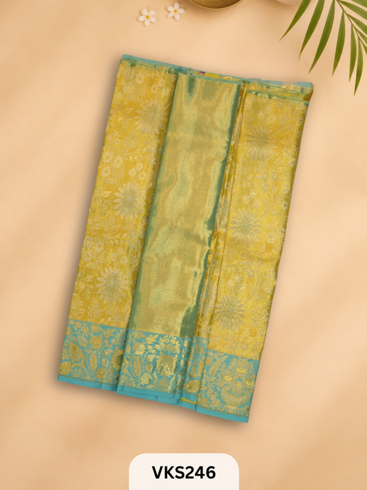 PURE KANCHIPURAM PATTU PAVADAI SET 1 - 2 YEAR