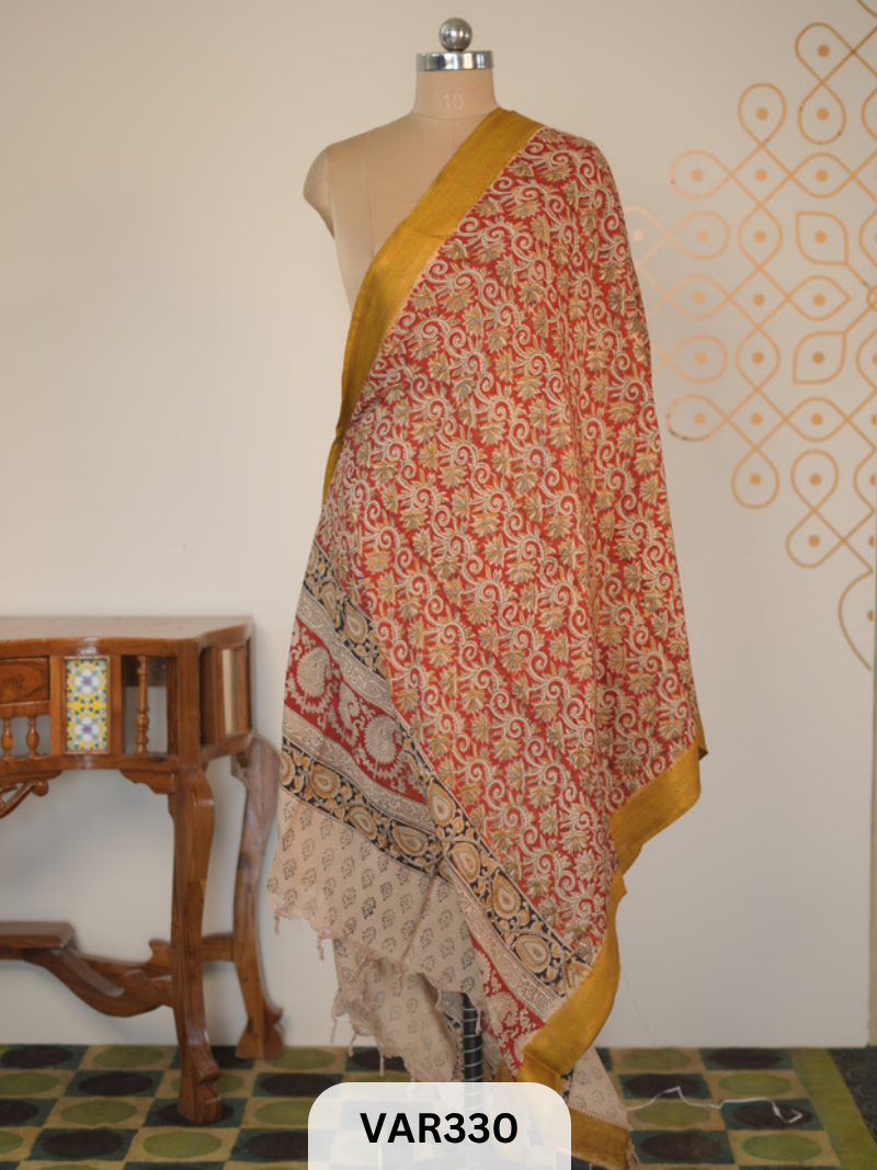 KALAMKARI CHENNURI SILK DUPPATTA