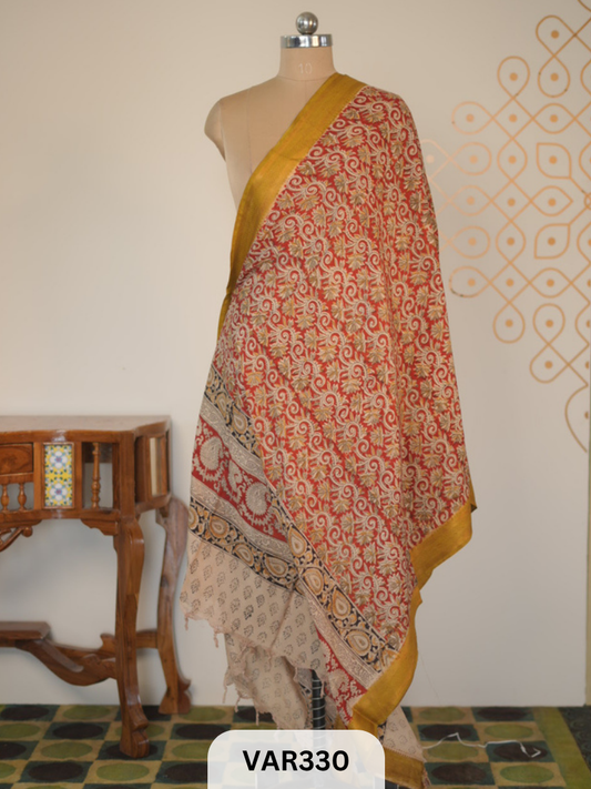 KALAMKARI CHENNURI SILK DUPPATTA