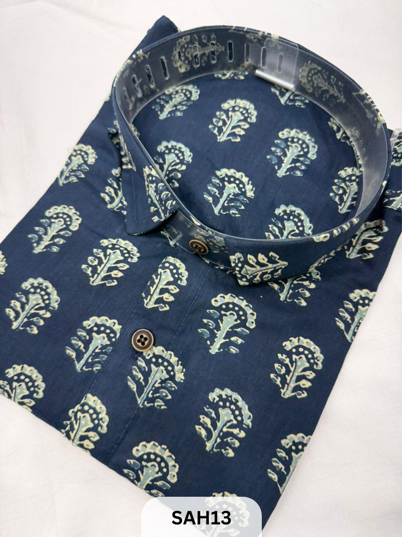 PRINTED MENS HALF SLEEVES SHIRTS WITH SINGLE POCKET