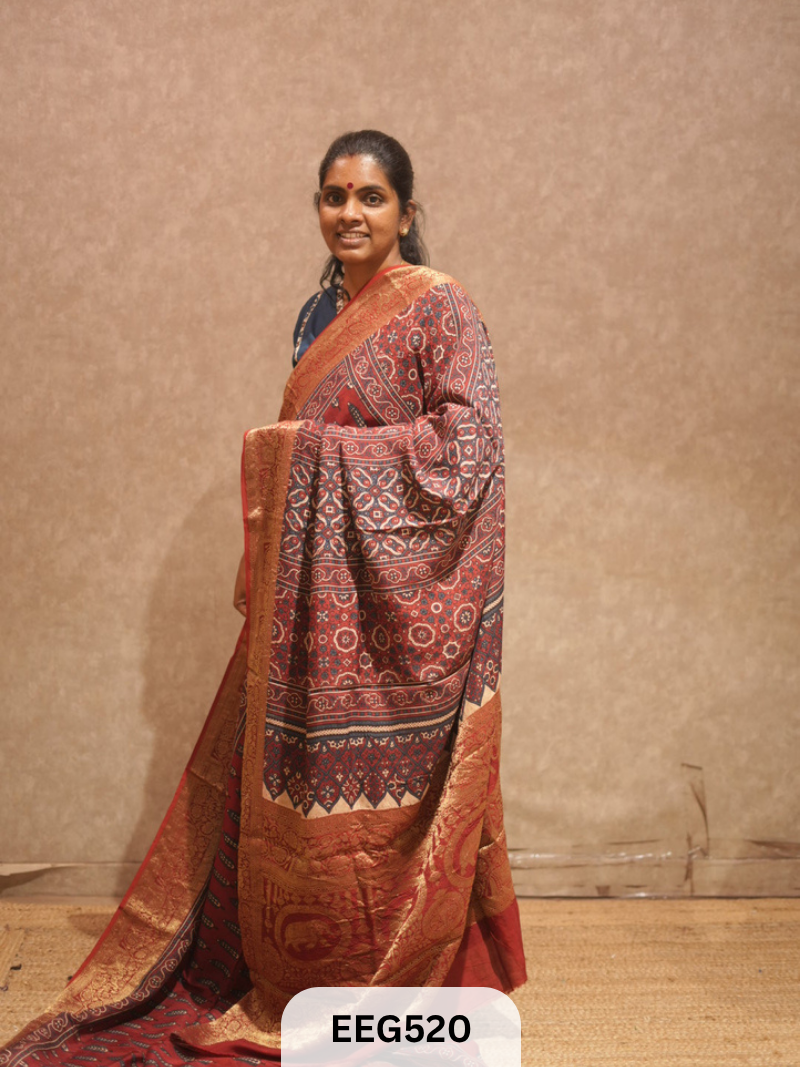 AJRAKH DOLA SILK SAREE