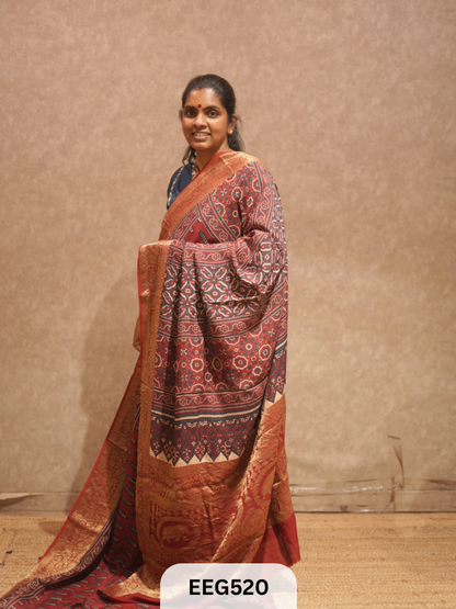 AJRAKH DOLA SILK SAREE