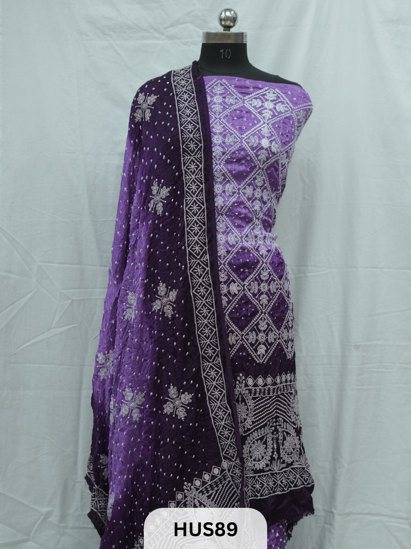 LUCKNOWI CHIKANKARI -3 PCS SALWAR SUIT - MODAL