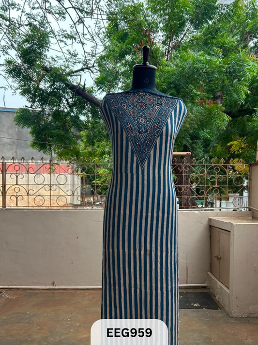 MODAL AJRAKH  HANDBLOCK PRINT TOP -2.5MTR