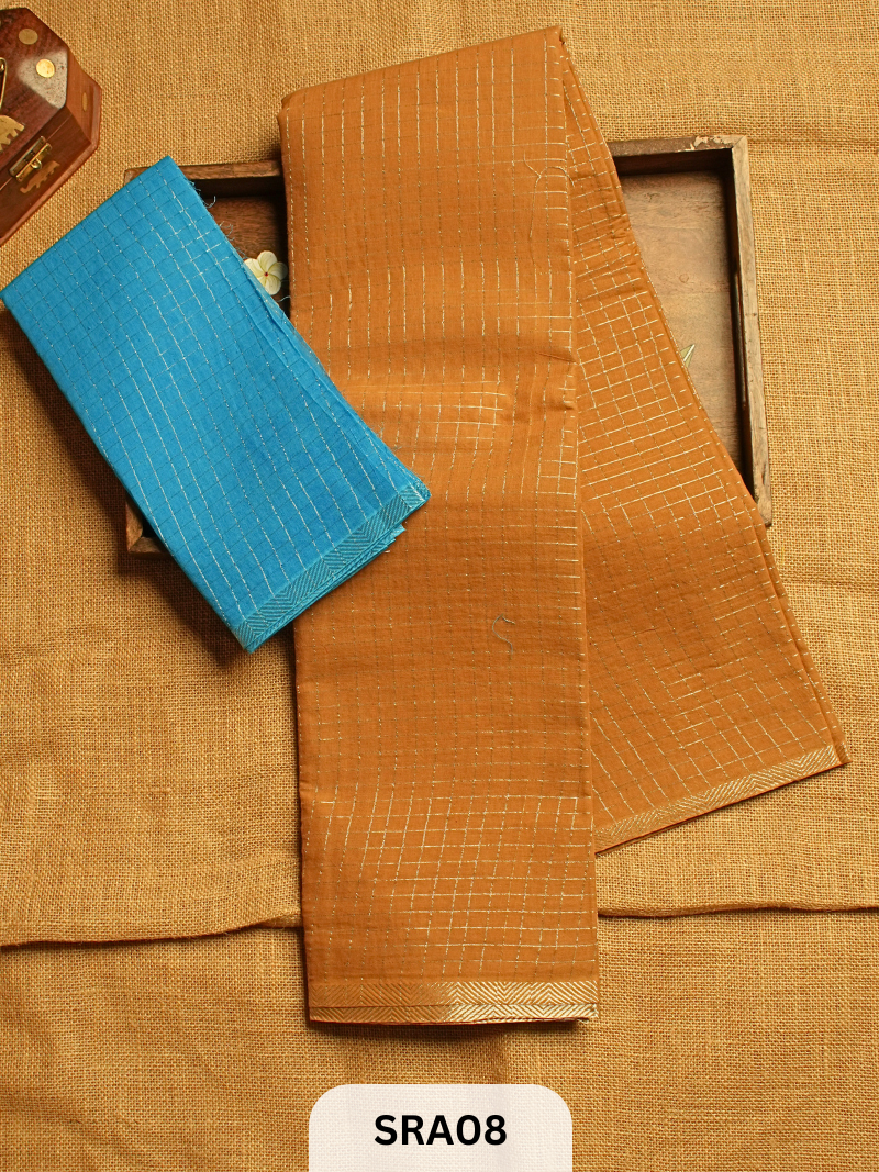 SUNGUDI COTTON SAREE WITH BLOUSE