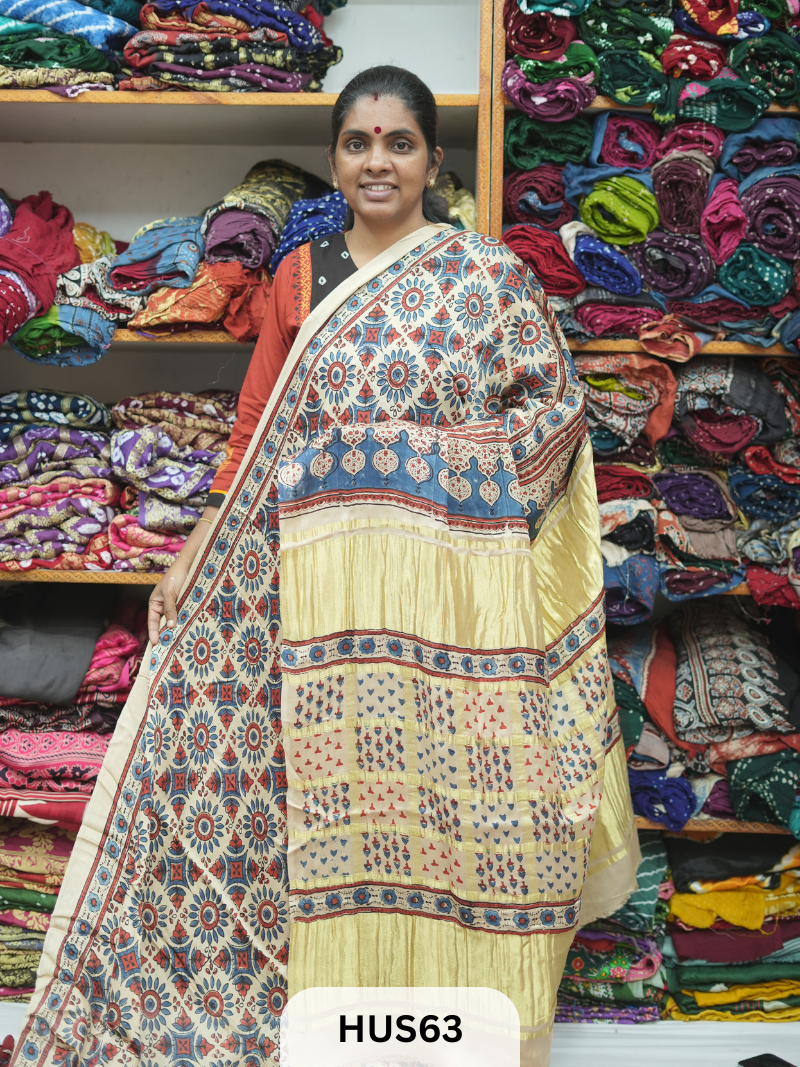 VISCOSE AJRAKH WITH GHARCHOLA PALLU
