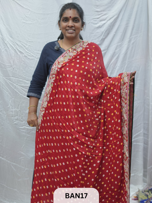 BANDHANI DESIGNER WORK WITH BANDHANI PALLU