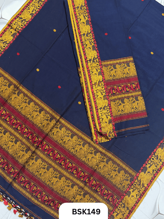 Exclusive Baluchari Handloom Pure Cotton Salwar Suit Set – Embroidered Top 2.5 m & Dupatta 2.5Mtr