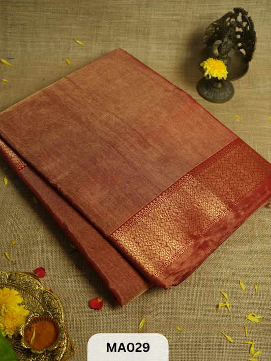 Maheswari Heavy Tissue Peach Saree Story with Shanmuga Priya