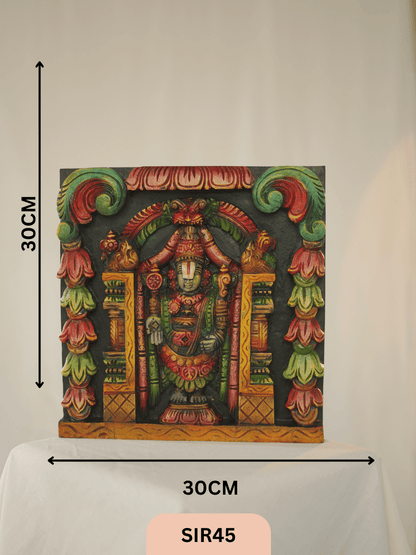 WOODEN LORD PERUMAL WALL FRAME - Height 12" INCH, WIDTH 12"INCH