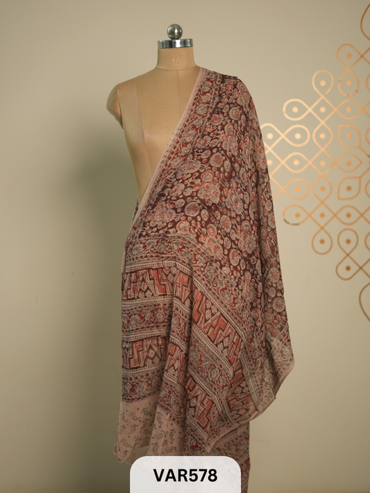 kalamkari cotton border duppatta + shipping