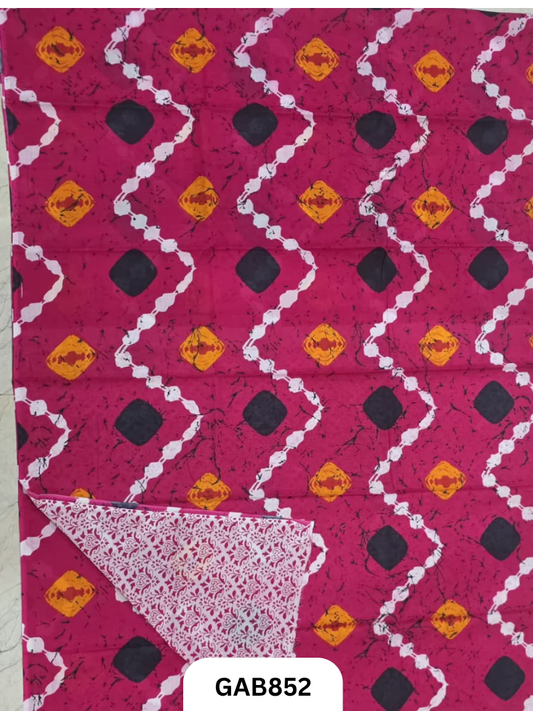 Bagru Block Print Cotton Mulmul Sarees With Running Blouse