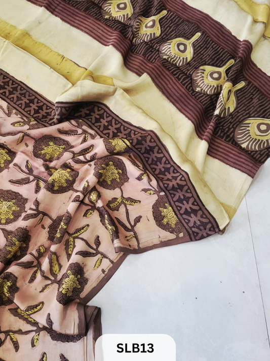 NASPHAL AJRAKH VANASPATHI MODAL HANDBLOCK PRINT SAREE