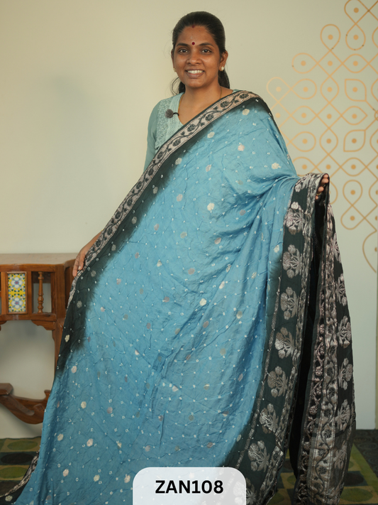 BANARASI BANDHINI WITH TIE AND DIE SAREE