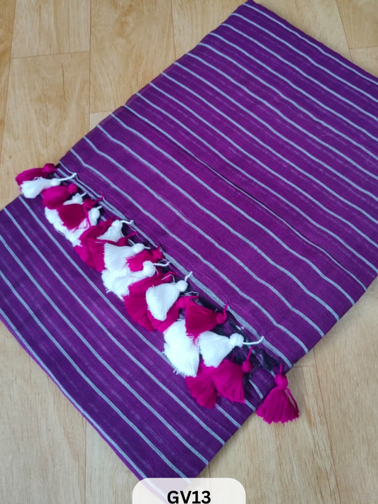 SOFT BENGAL MALMAL SAREE | HANDMADE TASSELS