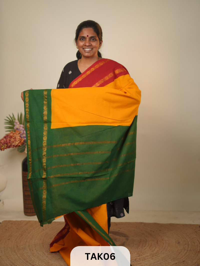 SUNGIDI HAND DRY - AUTHETIC MADURAI SUNGIDI HAND DYE SAREE