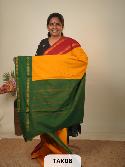 SUNGIDI HAND DRY - AUTHETIC MADURAI SUNGIDI HAND DYE SAREE