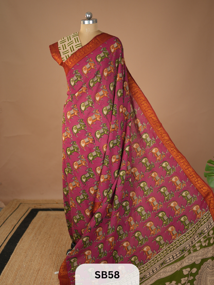 SUNGUDI X KALAMKARI SAREE