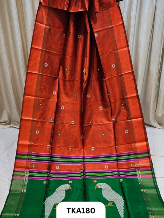 Pure Bishnupuri Katan Kalakshetra Silk – Handwoven Saree