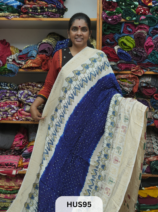 PURE DOLA SILK WITH AJRAKH MINAKARI PALLU