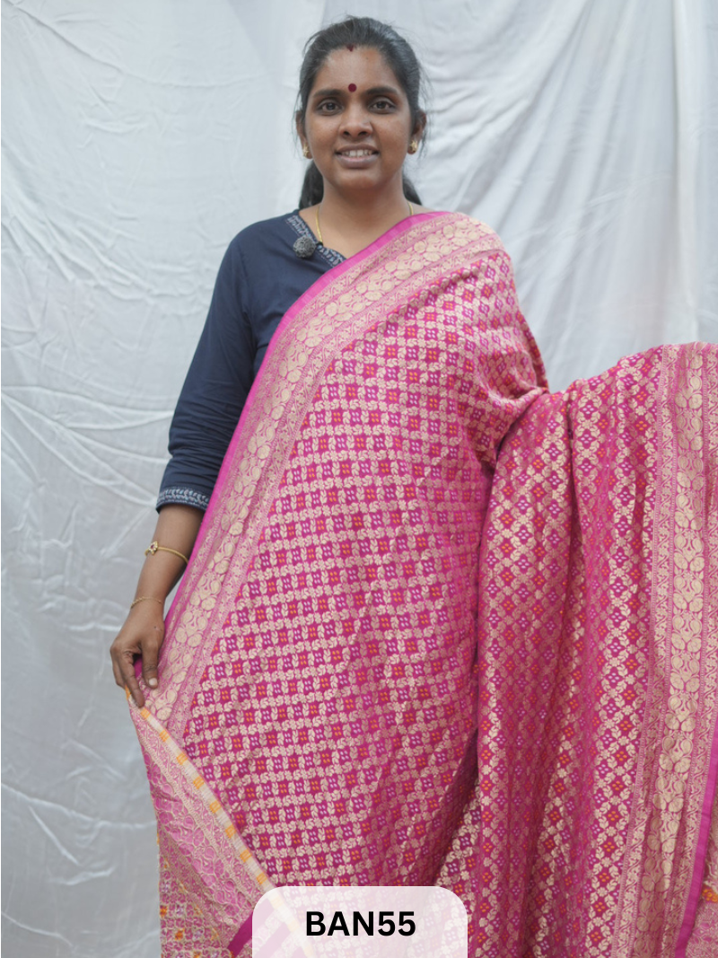 GEORGETTE WEAVING BANDHEJ SAREE