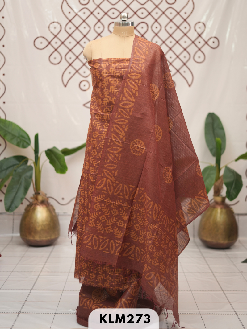 Bhagalpur Semi Tussar 3 pcs salwar set