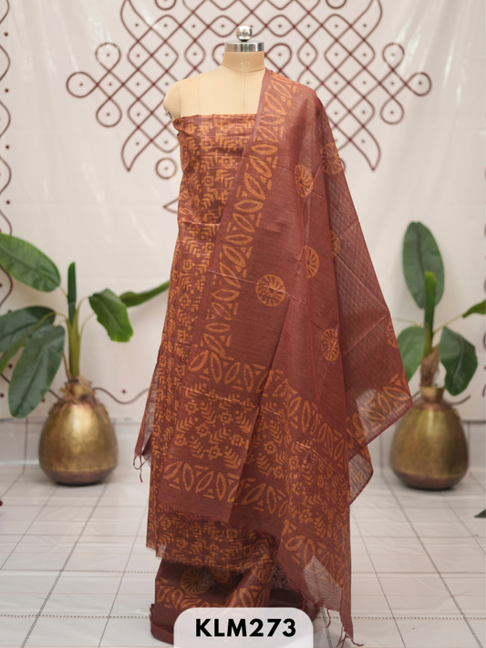 Bhagalpur Semi Tussar 3 pcs salwar set