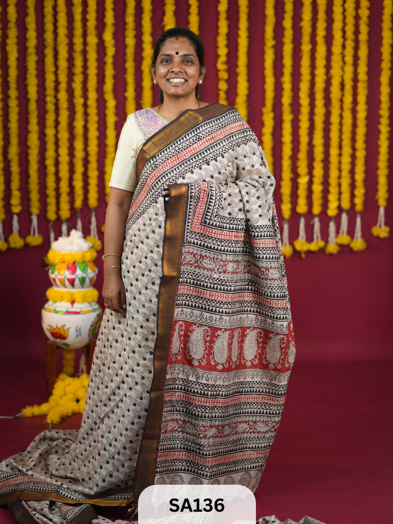 Kalamkari Chennuri Silk saree