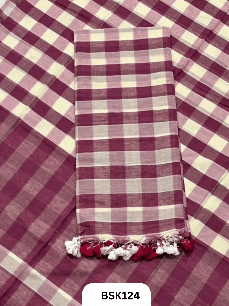 Mul Cotton Checks Top Duppata -2.5Mtr
