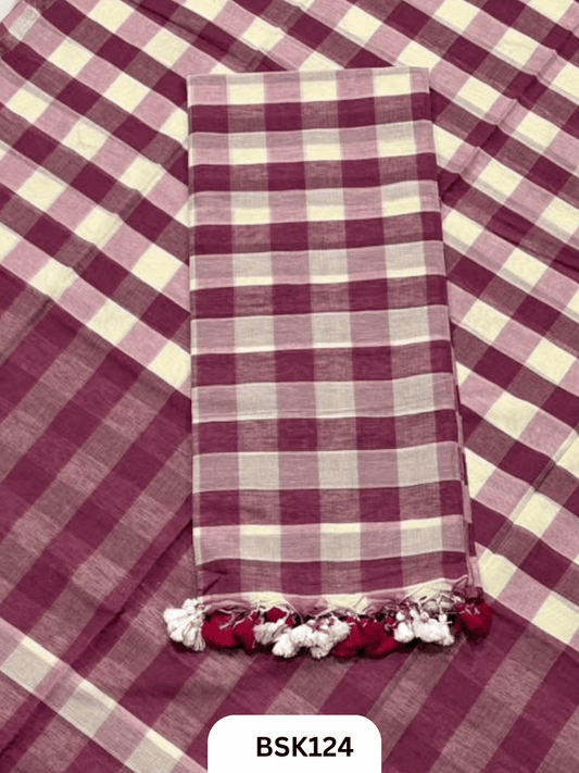 Mul Cotton Checks Top Duppata -2.5Mtr