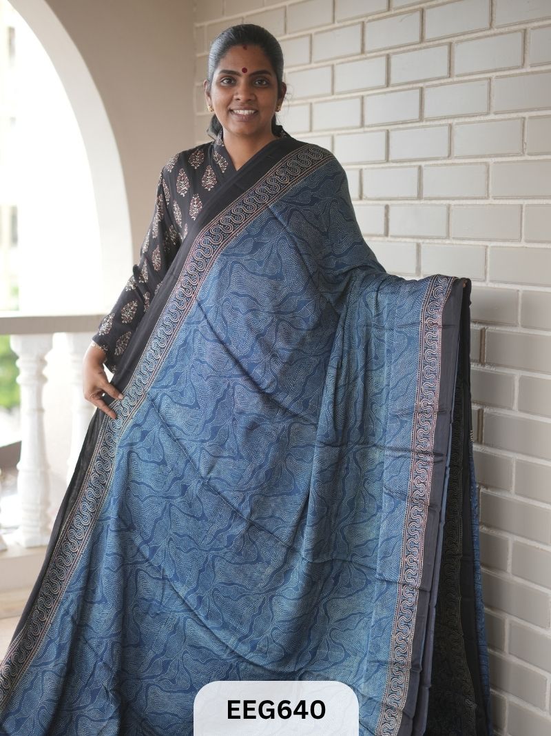 AJRAKH MODAL SAREE - JACKPOT