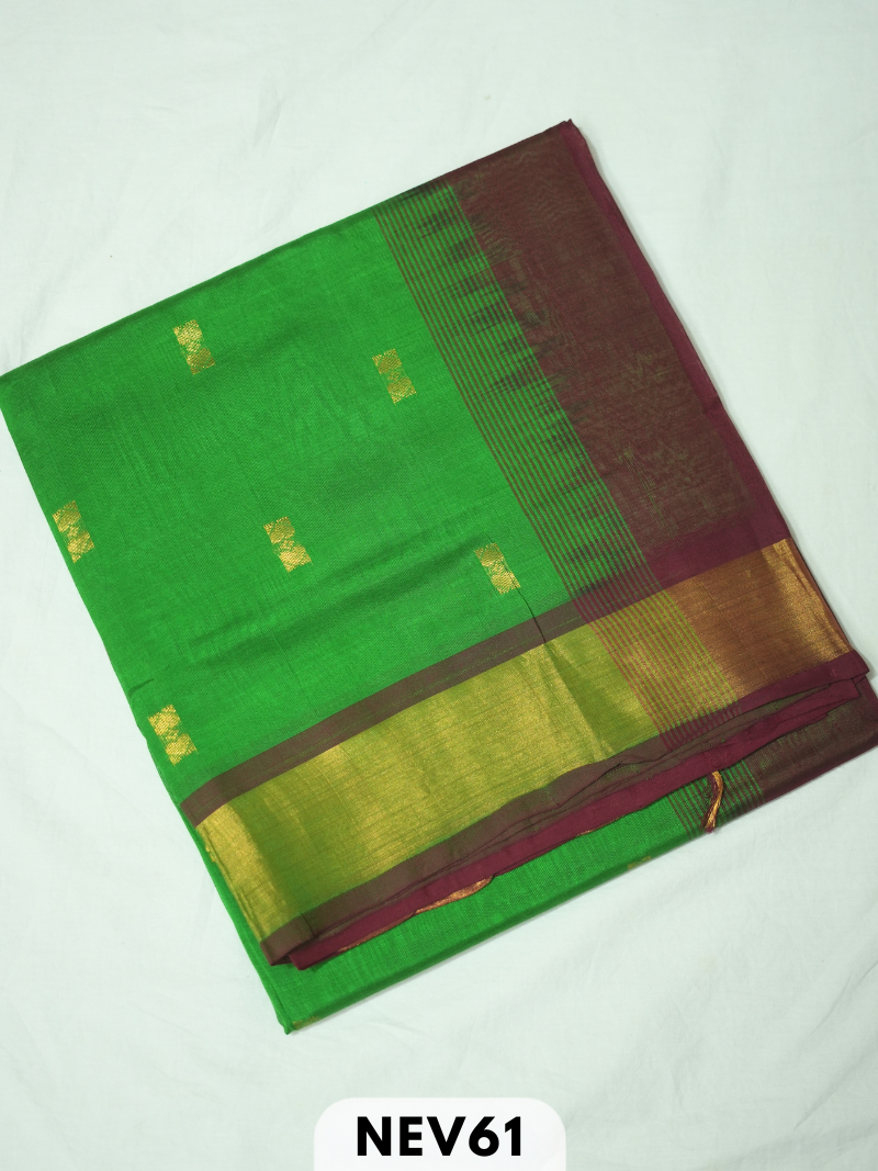 TISSUE BORDER WITH BODY BUTTA SILK COTTON SAREE
