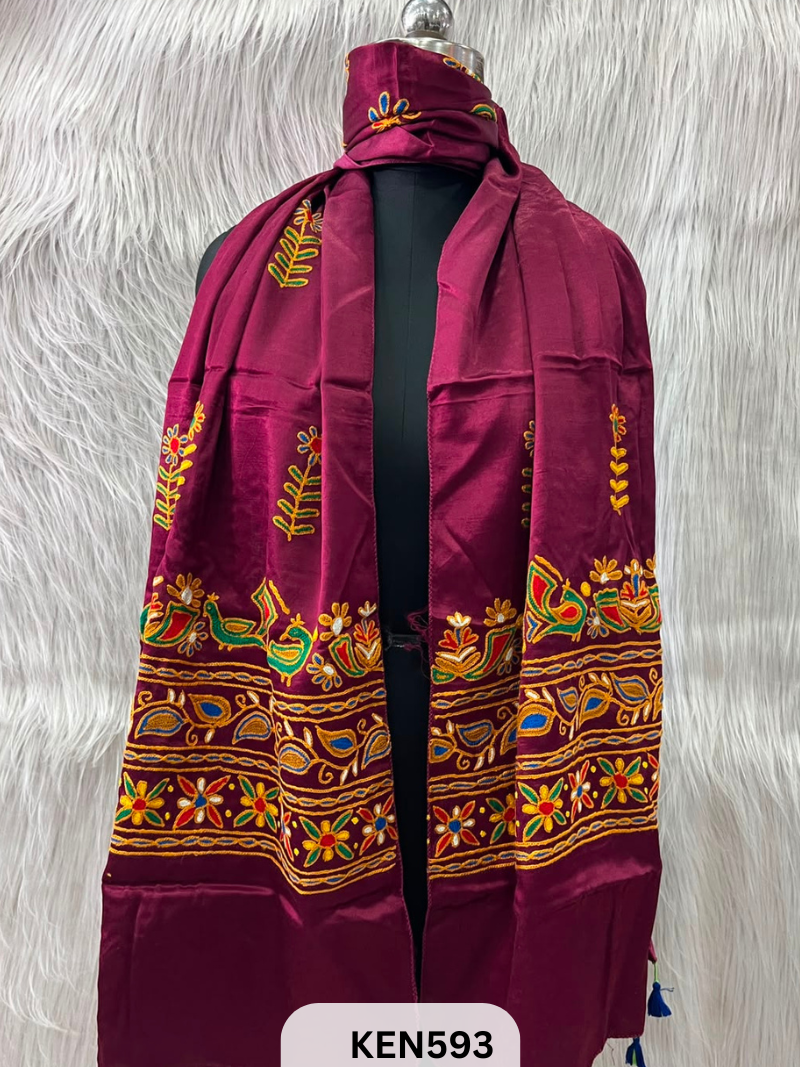 MUSHRU HAND AARI WORK STOLE