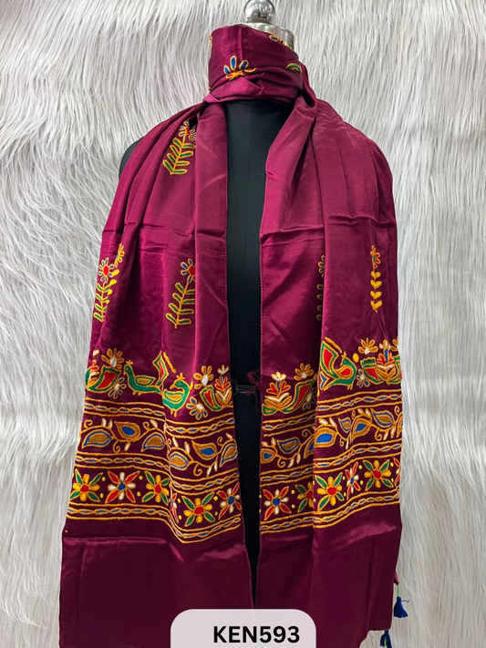 MUSHRU HAND AARI WORK STOLE