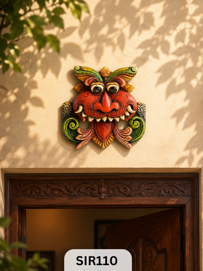Kirtimukha (drishti bommai) – Traditional Handcrafted Wooden Doorway Wall Decor