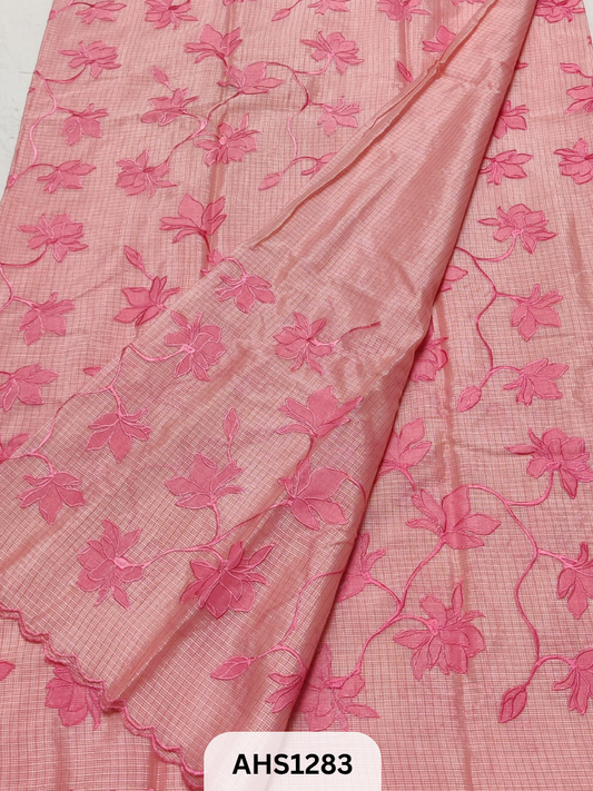 Soft Silk Kota Applique Work Saree