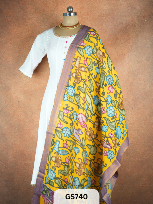 Pen Kalamkari Dupatta (Dupatta only)