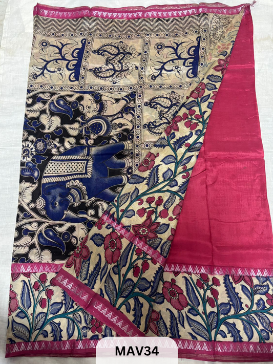 MANGALAGIRI SILK WITH KALAMKARI FUSION