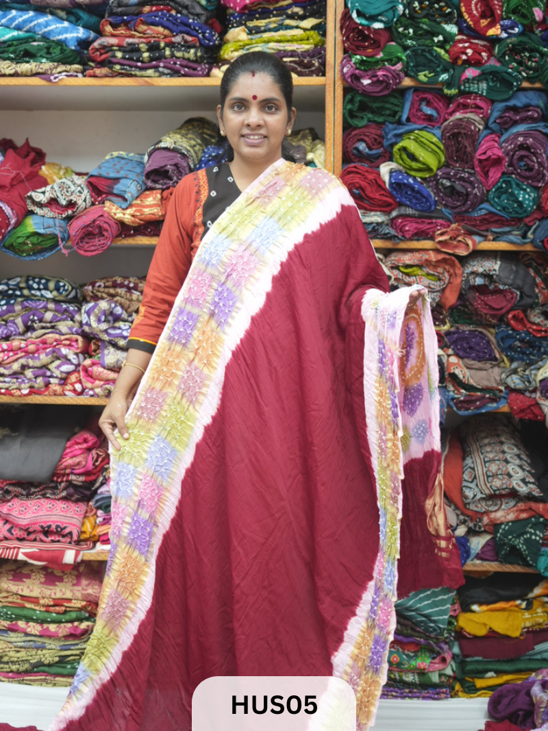 PURE MODAL WITH CHECKS MULTI COLOUR BORDER