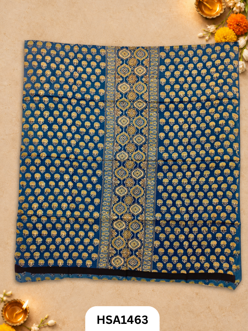 Ajrakh Hand Block Kuchh Printed Kaftan | Dress Material