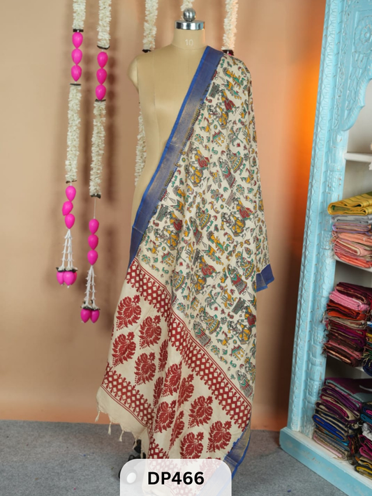 Chennuri silk dupatta with Nissam Mangalgiri border dupatta