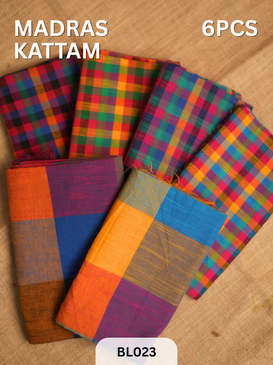 CHENNAI KATTAM BLOUSE - 6 PCS